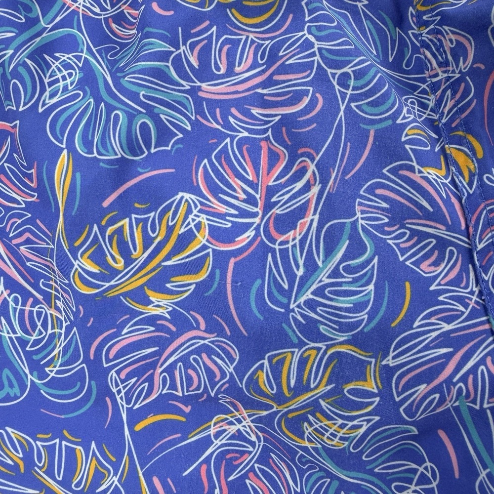 Mens Peter Millar Seaside Collection Board Shorts Swim Trunks Blue Leaves Medium - Picture 8 of 9